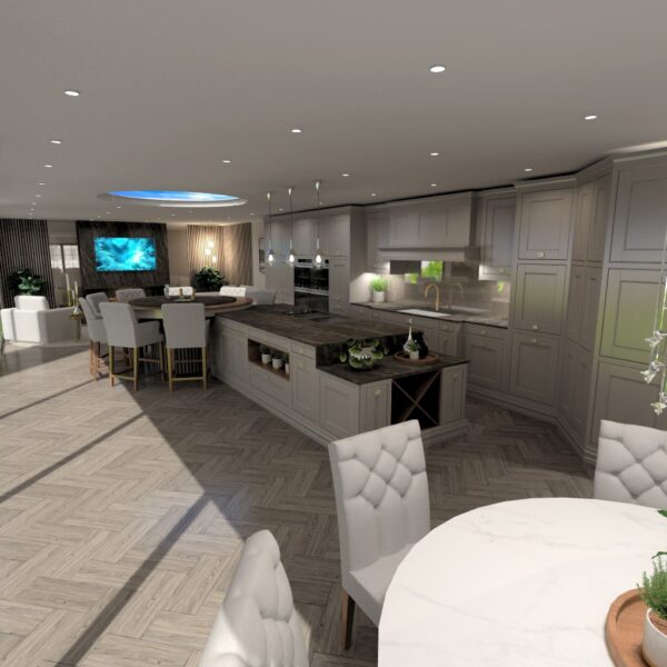 Luxury Kitchen featuring circular bar with lazy susan and champagne cooler 2