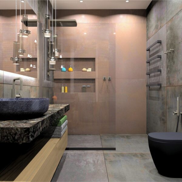 Stone & Metal Bathroom 2