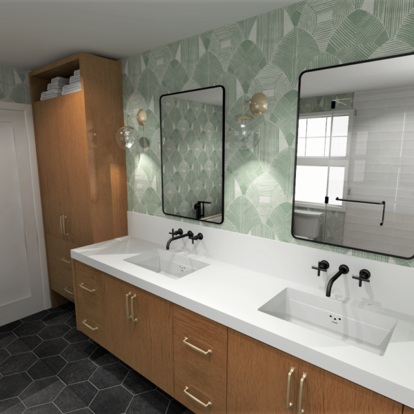 Mid century modern bath